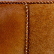 Surya Ranger Modern Hair On Hide Brown & Tan Leather Pouf Ottoman RGPF-001