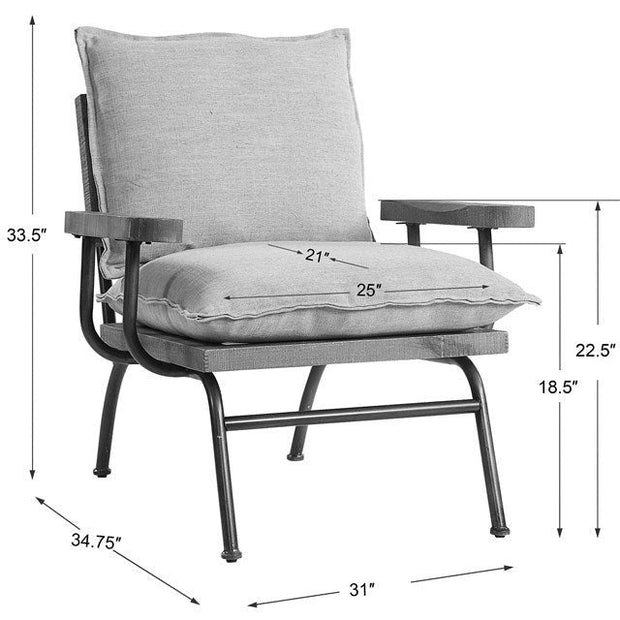 Uttermost Declan Industrial Farmhouse Accent Chair