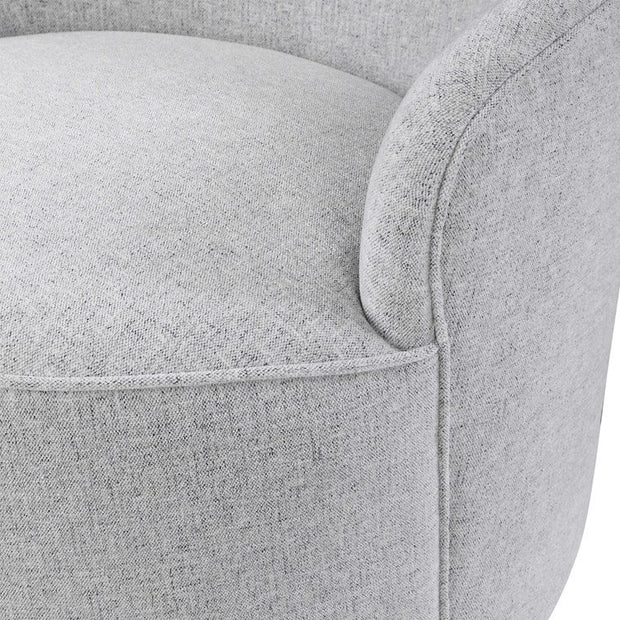 Uttermost Hobart Stone Linen Swivel Chair With Stainless Steel Base