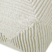 Uttermost Sovanna Handwoven Soft Ivory Wool Pouf
