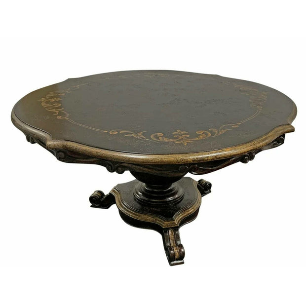 Casa Bonita Peruvian Hand-Painted and Carved Wood 60” Round Nonna Dining Table