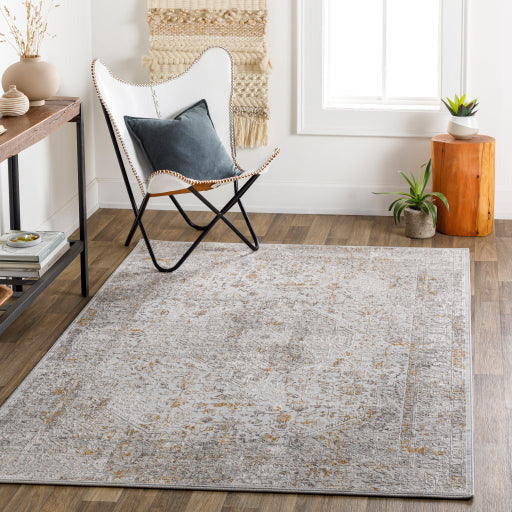 Surya Rugs Carmel Collection Taupe, Blue, Mustard, Off White & Light Gray Area Rug CRL-2318