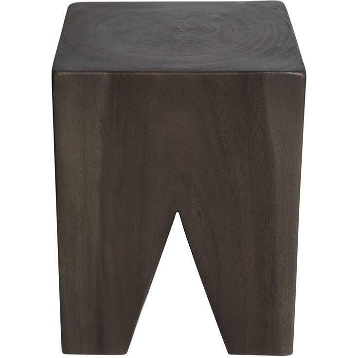 Uttermost Armin Dark Gray Wood Accent Stool