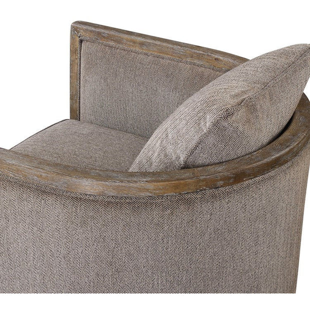 Uttermost Viaggio Gray Chenille Barrel Back Tub Chair