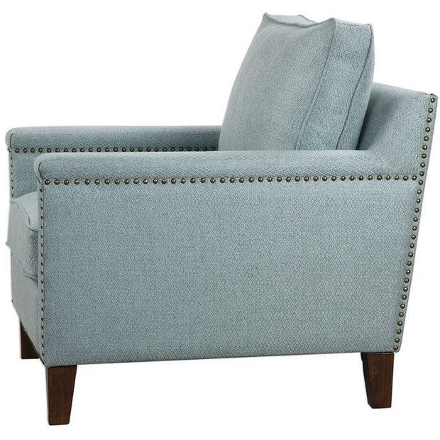 Uttermost Charlotte Sea Mist Woven Fabric Club Chair