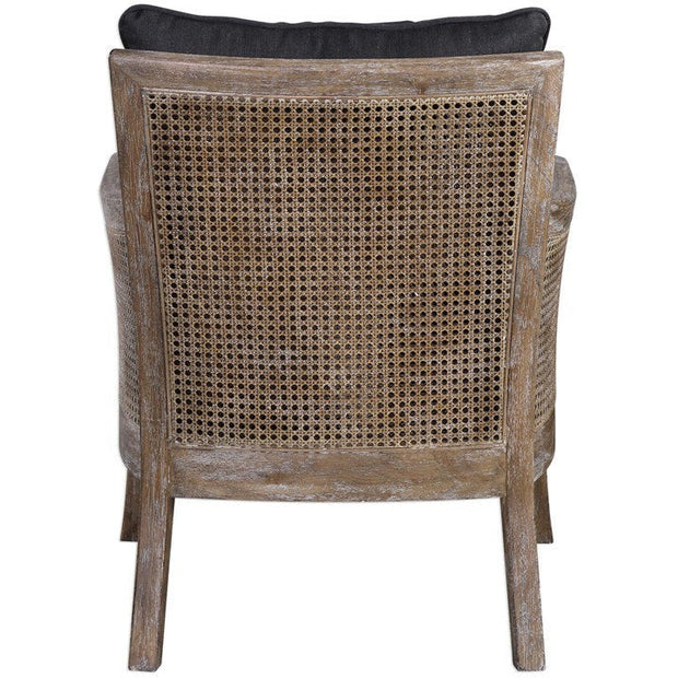 Uttermost Encore Dark Gray Fabric Cane Armchair