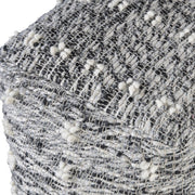 Uttermost Narol Charcoal & Black Textured Wool Pouf Ottoman