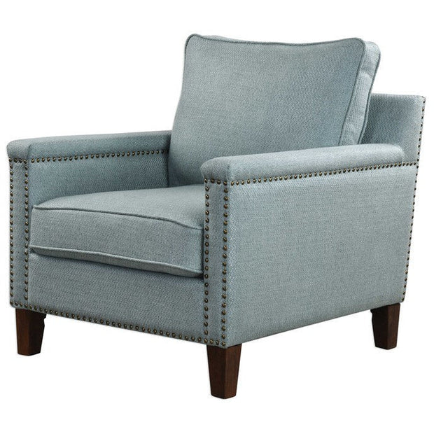 Uttermost Charlotte Sea Mist Woven Fabric Club Chair