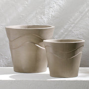 Surya Seastone Collection Modern Set of 2 Brushed Matte Gray Concrete Outdoor Floor Vases SST-005