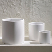 Surya Seastone Collection Modern Set of 3 Brushed Matte White Concrete Outdoor Floor Vases SST-009