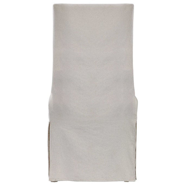 Uttermost Coley Off-White Linen Performance Fabric Slipcovered Armless Chair With Pillow