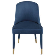 Uttermost Brie Sapphire Blue Velvet Modern Dining Chairs Set of 2