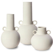 Surya Acanceh Collection Set of 3 Modern White Ceramic Vases CCH-002