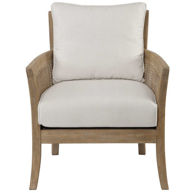 Uttermost Encore Off-White Performance Fabric Cane Armchair