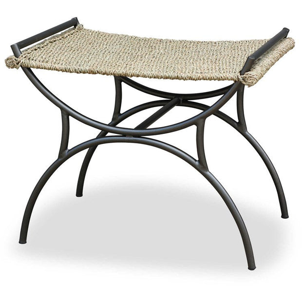 Uttermost Playa Seagrass Curved Metal Small Bench