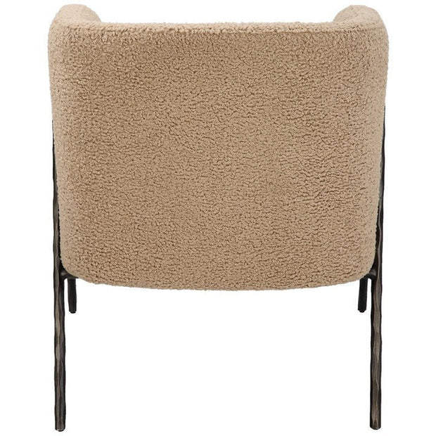 Uttermost Jacobsen Latte Faux Shearling Barrel Accent Chair