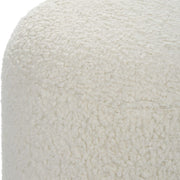 Uttermost Arles White Faux Shearling Round Ottoman