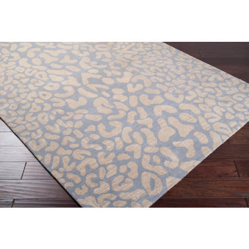 Surya Rugs Athena Collection Slate & Taupe Leopard Animal Print Area Rug ATH-5001