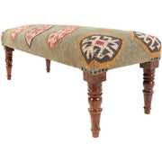 Surya Panja Modern Rustic Hand Woven Fabric Bench With Wood Base PAJ-003