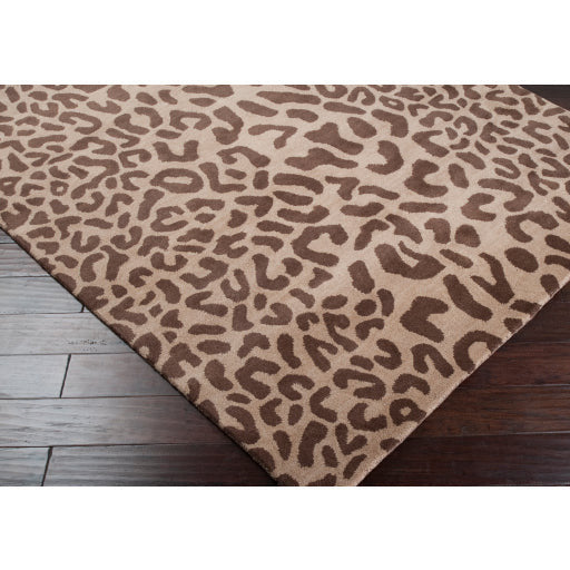 Surya Rugs Athena Collection Dark Brown & Brown Leopard Animal Print Area Rug ATH-5000