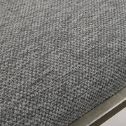 Uttermost Edie Woven Gray Fabric Seat Cushion Metallic Silver Iron Small Bench