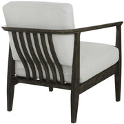 Uttermost Brunei White Fabric Dark Expresso Wood Modern Accent Chair