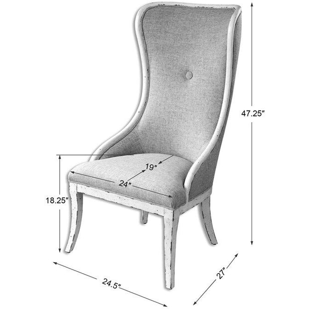 Uttermost Selam Flax Linen Modern Wingback Accent Chair