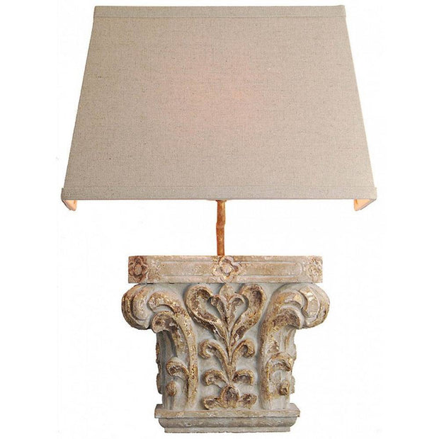 Provence Home Distressed Cream Carved Wood Antiqued Wall Sconce
