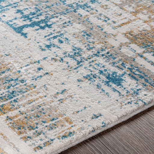 Surya Rugs Carmel Collection Light Gray, Off White, Gray, Mustard, Brown & Blue Area Rug CRL-2308