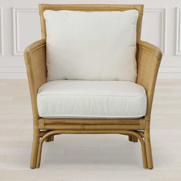 Uttermost Pacific White Performance Fabric Cane Armchair