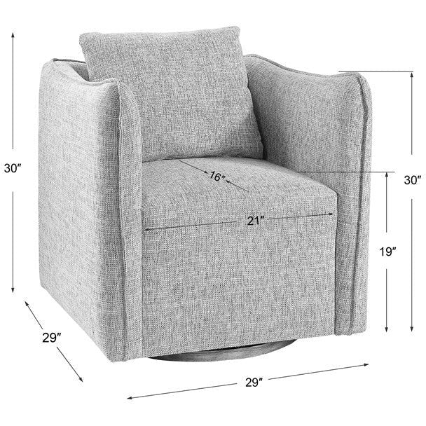 Uttermost Corben Stone Gray Linen Swivel Armchair