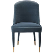 Uttermost Brie Teal Blue Velvet Modern Dining Chairs Set of 2