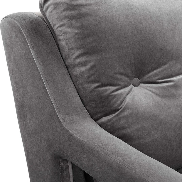 Uttermost O’Brian Smoke Gray Velvet Contemporary Armchair