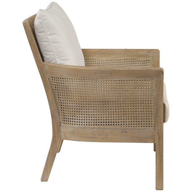 Uttermost Encore Off-White Performance Fabric Cane Armchair