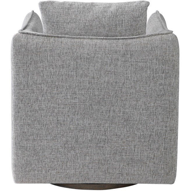 Uttermost Corben Stone Gray Linen Swivel Armchair