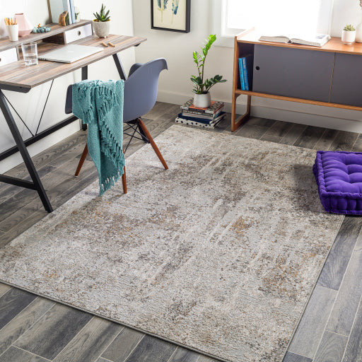 Surya Rugs Carmel Collection Light Gray, Dark Blue, Off White, Gray, Mustard, Brown & Blue Area Rug CRL-2310