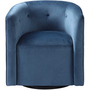 Uttermost Mallorie Ink Blue Velvet Barrel Swivel Chair