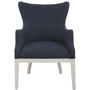 Uttermost Gordonston Regatta Blue Fabric White Wood Accent Armchair