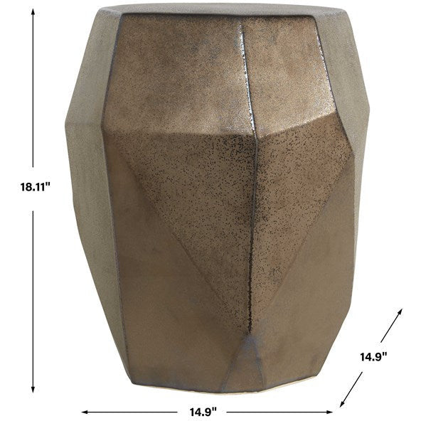 Uttermost Maquette Golden Bronze Ceramic Garden Stool