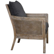 Uttermost Encore Dark Gray Fabric Cane Armchair