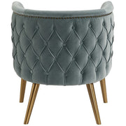 Uttermost Haider Slate Blue Velvet Barrel Accent Chair