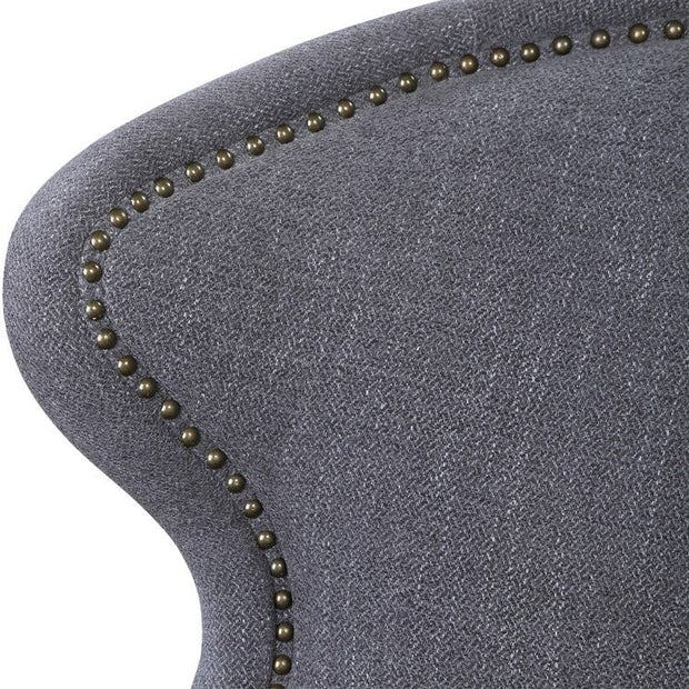 Uttermost Biscay Charcoal Gray Herringbone Fabric Contemporary Swivel Chair