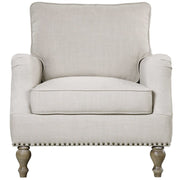 Uttermost Armstead Antique White Fabric Classic Armchair