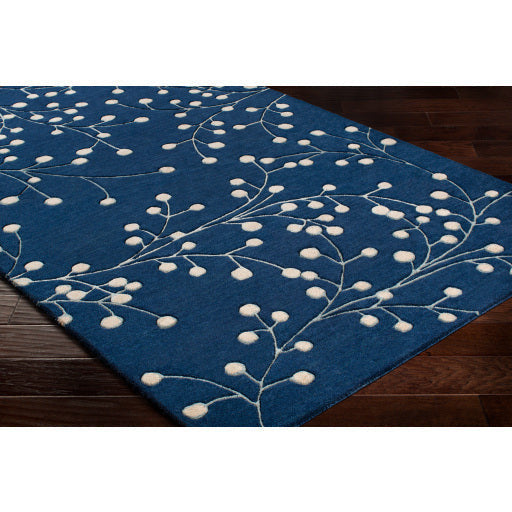 Surya Rugs Athena Collection Ink Blue & Tan Area Rug ATH-5156