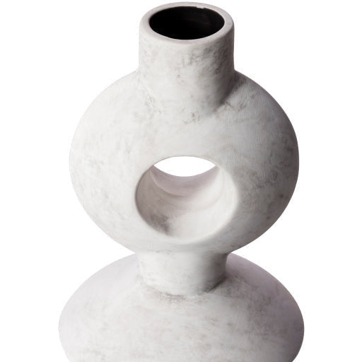 Surya Yagya Collection Modern Brushed Matte White Ceramic Vase YAG-005