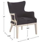 Uttermost Gordonston Regatta Blue Fabric White Wood Accent Armchair