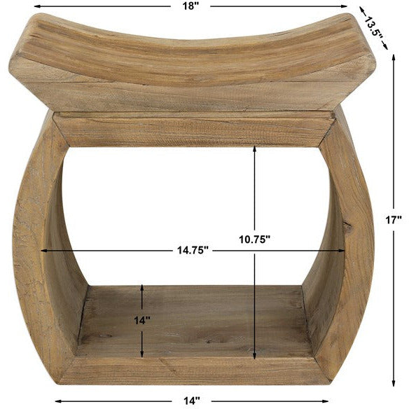 Uttermost Connor Reclaimed Wood Rustic Modern Accent Stool