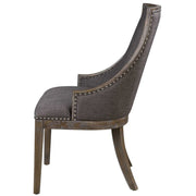 Uttermost Aidrian Charcoal Gray Linen Accent Chair