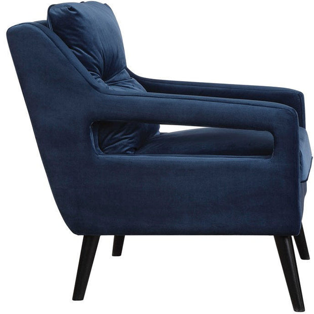 Uttermost O’Brian Ink Blue Velvet Contemporary Armchair