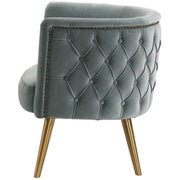 Uttermost Haider Slate Blue Velvet Barrel Accent Chair